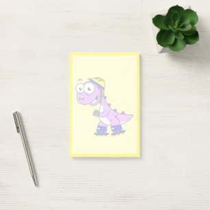 Illustration Of A Skating Tyrannosaurus Rex. Post-it Notes