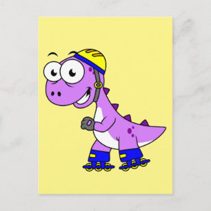 Illustration Of A Skating Tyrannosaurus Rex. Postcard