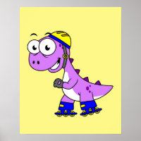 Illustration Of A Skating Tyrannosaurus Rex.