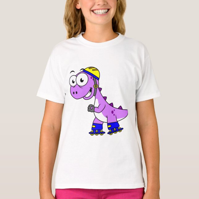 Illustration Of A Skating Tyrannosaurus Rex. T-Shirt (Front)