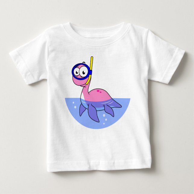 Illustration Of A Snorkelling Loch Ness Monster. Baby T-Shirt (Front)