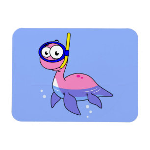 Illustration Of A Snorkelling Loch Ness Monster. Magnet