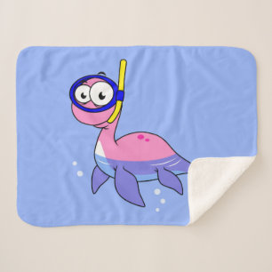 Illustration Of A Snorkelling Loch Ness Monster. Sherpa Blanket