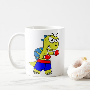 Illustration Of A Spinosaurus Boxing. Coffee Mug