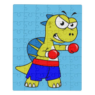 Illustration Of A Spinosaurus Boxing. Jigsaw Puzzle