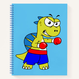 Illustration Of A Spinosaurus Boxing. Notebook