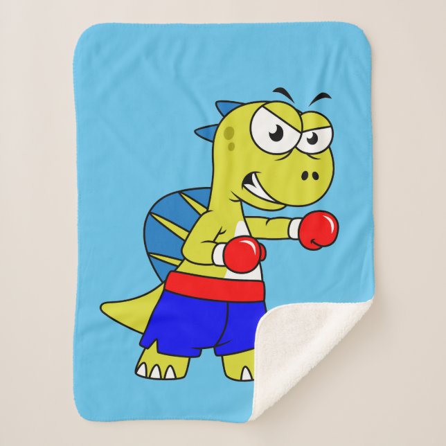 Illustration Of A Spinosaurus Boxing. Sherpa Blanket (Front)