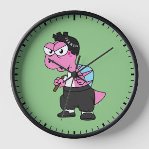 Illustration Of A Spinosaurus Bruce Lee. Clock