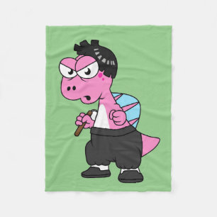 Illustration Of A Spinosaurus Bruce Lee. Fleece Blanket