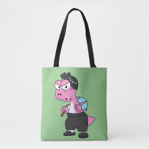 Illustration Of A Spinosaurus Bruce Lee. Tote Bag