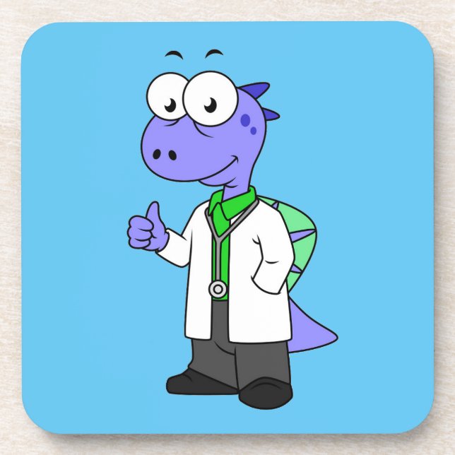 Illustration Of A Spinosaurus Doctor. Coaster (Front)