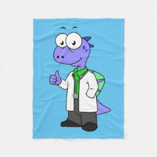 Illustration Of A Spinosaurus Doctor. Fleece Blanket