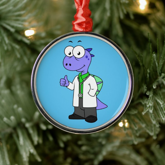 Illustration Of A Spinosaurus Doctor. Metal Tree Decoration (Tree)