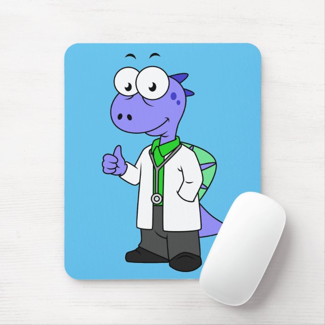 Illustration Of A Spinosaurus Doctor. Mouse Mat (With Mouse)