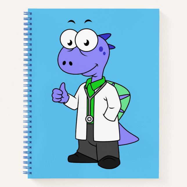 Illustration Of A Spinosaurus Doctor. Notebook (Front)