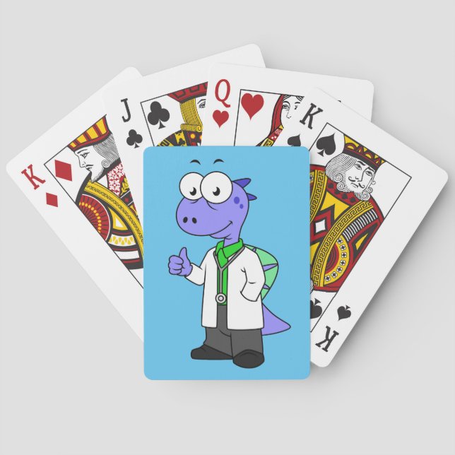 Illustration Of A Spinosaurus Doctor. Playing Cards (Back)