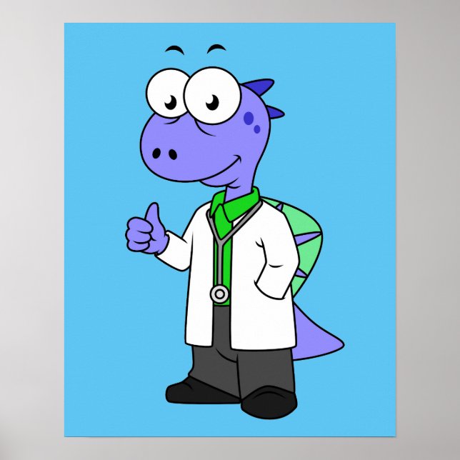 Illustration Of A Spinosaurus Doctor. Poster (Front)