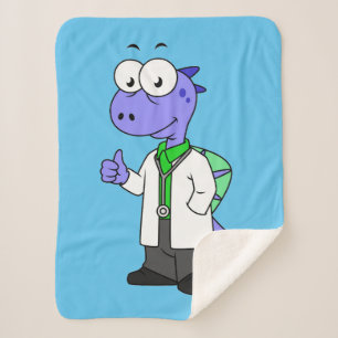 Illustration Of A Spinosaurus Doctor. Sherpa Blanket