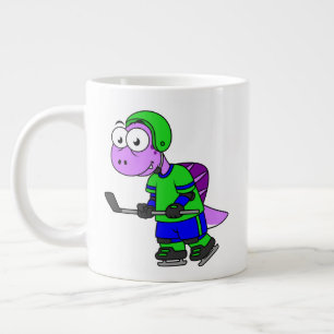 Illustration Of A Spinosaurus Hockey Player. Large Coffee Mug