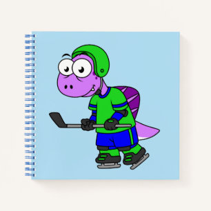 Illustration Of A Spinosaurus Hockey Player. Notebook