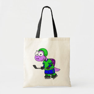 Illustration Of A Spinosaurus Hockey Player. Tote Bag