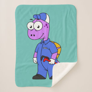 Illustration Of A Spinosaurus Plumber. Sherpa Blanket