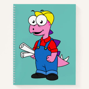 Illustration Of A Stegosaurus Construction Worker. Notebook