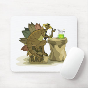 Illustration Of A Stegosaurus Drinking A Beverage. Mouse Mat