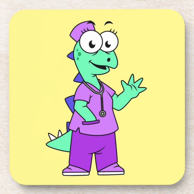 Illustration Of A Stegosaurus Nurse. Coaster (Front)