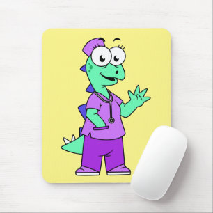 Illustration Of A Stegosaurus Nurse. Mouse Mat