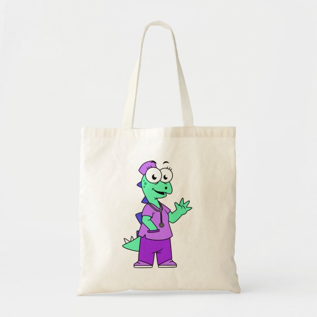 Illustration Of A Stegosaurus Nurse. Tote Bag (Front)
