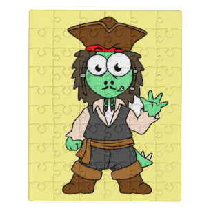 Illustration Of A Stegosaurus Pirate, Jack Sparrow Jigsaw Puzzle