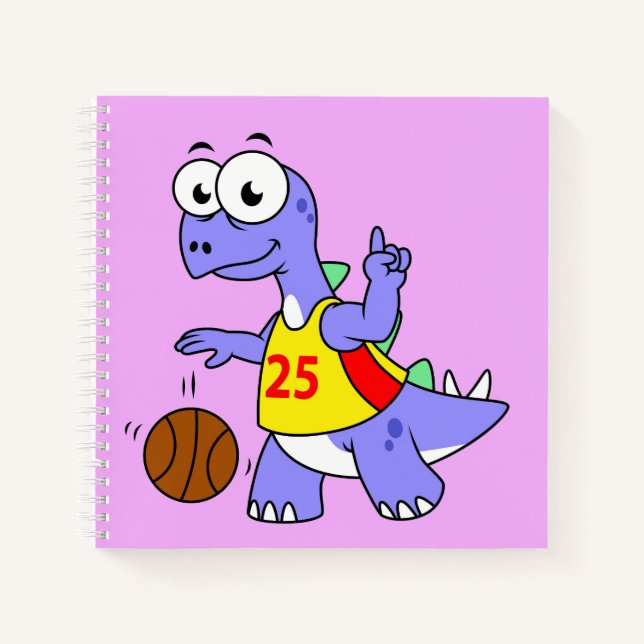 Illustration Of A Stegosaurus Playing Basketball. Notebook (Front)