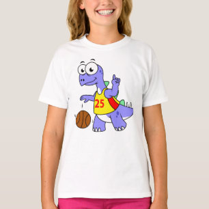 Illustration Of A Stegosaurus Playing Basketball. T-Shirt