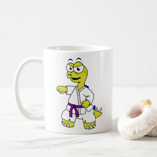 Illustration Of A Stegosaurus Practicing Karate. Coffee Mug