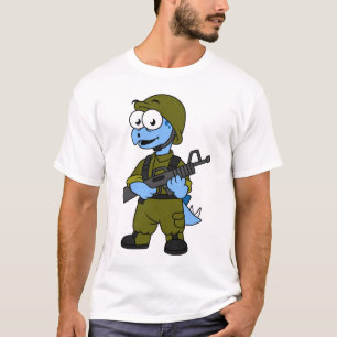 Illustration Of A Stegosaurus Soldier. T-Shirt