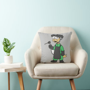 Illustration Of A Stegosaurus Welder. Cushion