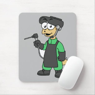 Illustration Of A Stegosaurus Welder. Mouse Mat