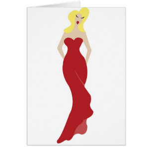 Illustration of a stylish woman in a red dress