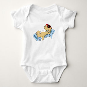 Illustration Of A Sunbathing Tyrannosaurus Rex. Baby Bodysuit
