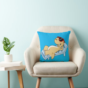 Illustration Of A Sunbathing Tyrannosaurus Rex. Cushion