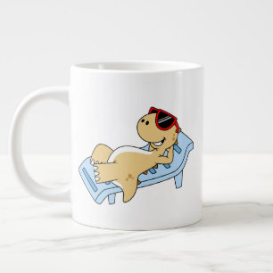 Illustration Of A Sunbathing Tyrannosaurus Rex. Large Coffee Mug