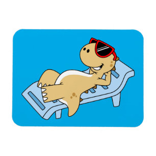 Illustration Of A Sunbathing Tyrannosaurus Rex. Magnet