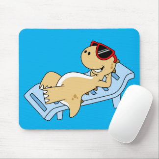 Illustration Of A Sunbathing Tyrannosaurus Rex. Mouse Mat