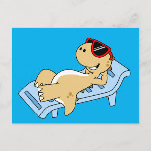 Illustration Of A Sunbathing Tyrannosaurus Rex. Postcard