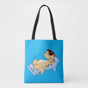 Illustration Of A Sunbathing Tyrannosaurus Rex. Tote Bag