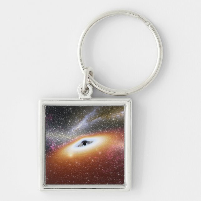 Illustration of a supermassive black hole key ring (Front)