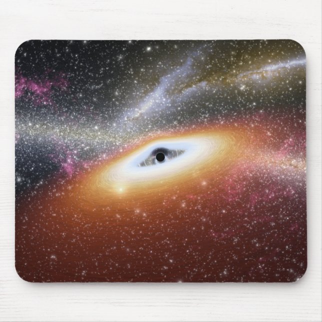 Illustration of a supermassive black hole mouse mat (Front)