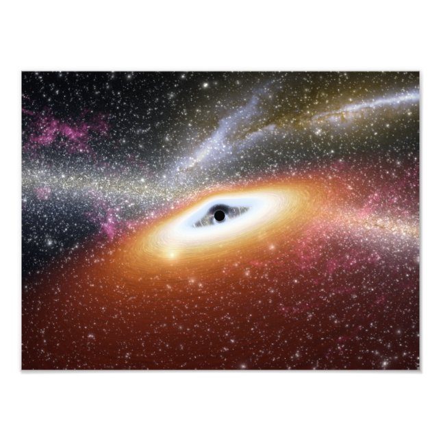 Illustration of a supermassive black hole photo print (Front)