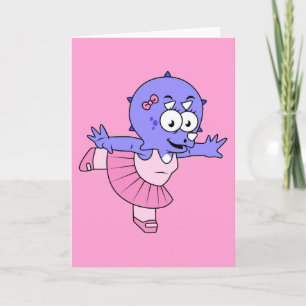 Illustration Of A Triceratops Ballet Dancer. Card